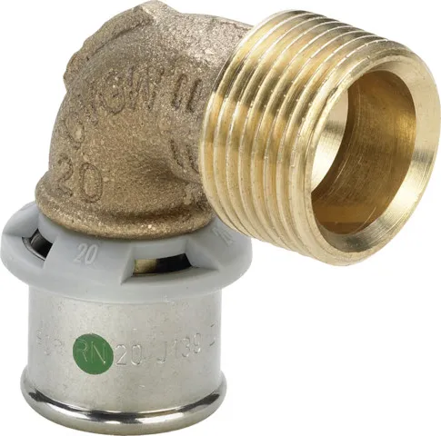 Viega „Sanfix P“ 90°- Übergangsbogen mit 1 Muffe und Außengewinde 25 mm × 3/4″ Viega „Sanfix P“ 90°- Übergangsbogen mit 1 Muffe und Außengewinde 25 mm × 3/4″