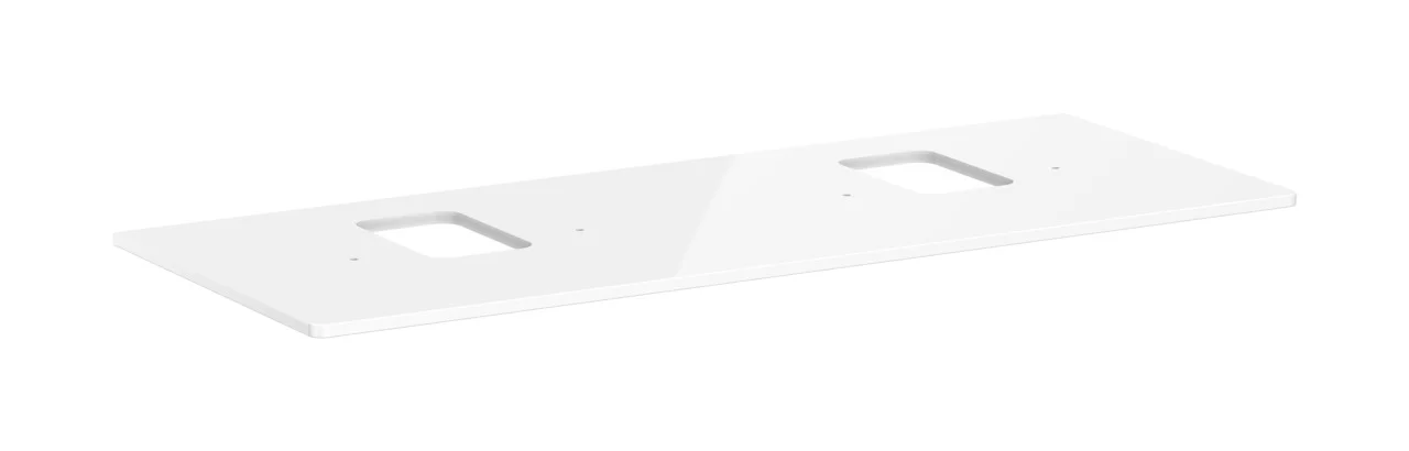 Hansgrohe Xelu Q Konsole 1360x540 mm, 2 mittige Ausschnitte für Aufsatzwaschtisch mit Hahnloch, Weiß Hochglanz