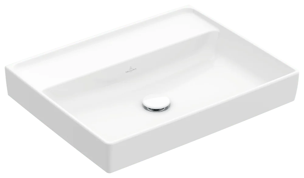 Villeroy & Boch Collaro Waschbecken, 600x470x160mm, Weiße Alpin, TitanCeram, Wandmontage