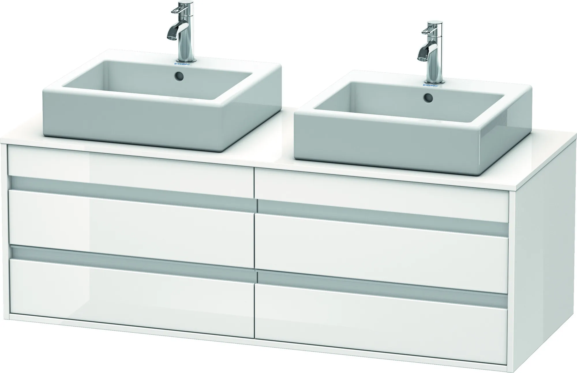 Duravit Waschtischunterschrank wandhängend „Ketho“ 140 × 49,6 × 55 cm Weiß Hochglanz Duravit Waschtischunterschrank wandhängend „Ketho“ 140 × 49,6 × 55 cm Weiß Hochglanz