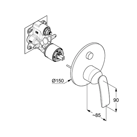 Kludi BALANCE UP-Wafü-/Br.-EHM Push Set m. Funktionseinheit weiß/chrom Kludi BALANCE UP-Wafü-/Br.-EHM Push Set m. Funktionseinheit weiß/chrom