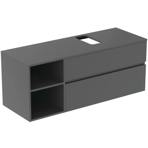 Ideal Standard Waschtischunterschrank Finesse Anthrazit matt 1402x505x558 mm 2 Auszüge Softclose