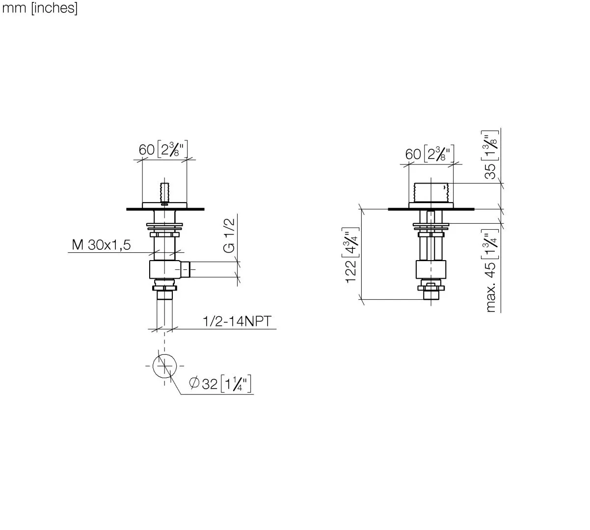 Dornbracht CL.1 Seitenventil linksschließend warm Chrom Dornbracht CL.1 Seitenventil linksschließend warm Chrom