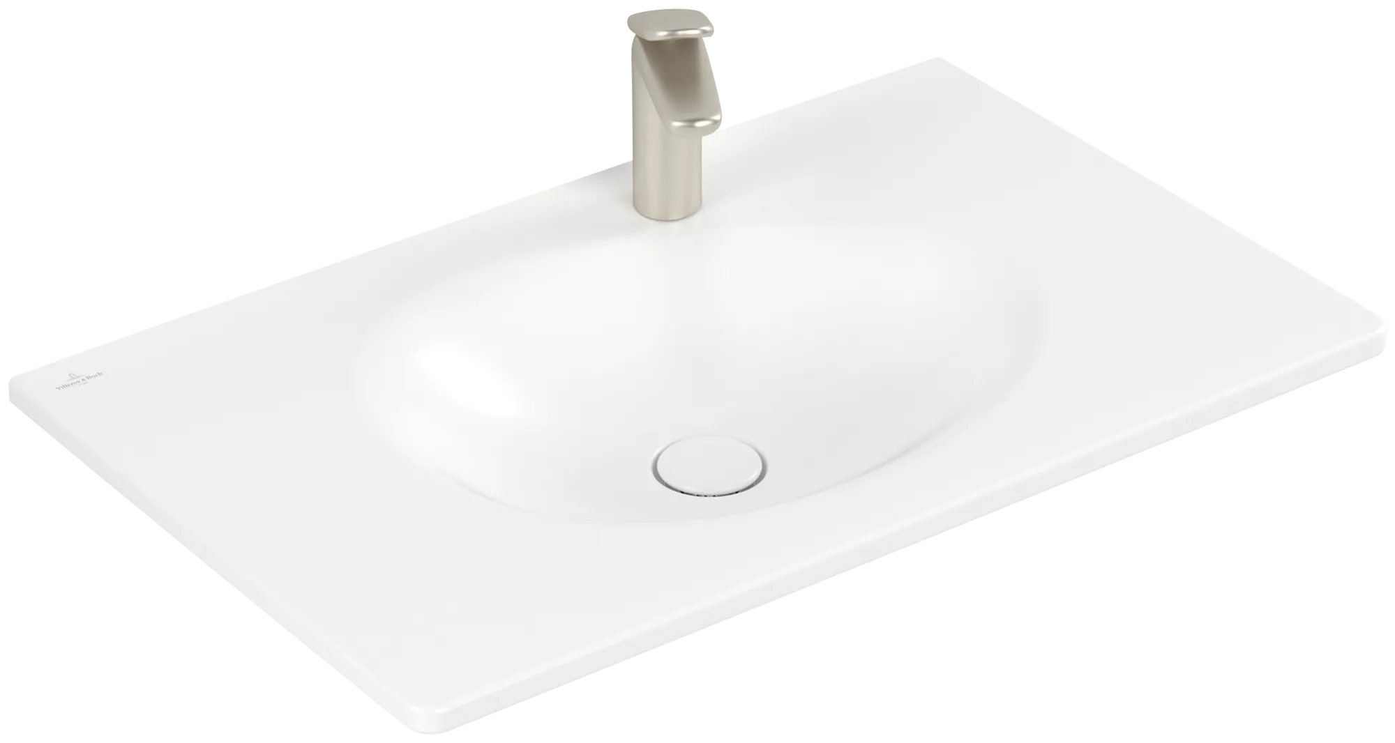 Villeroy & Boch Schrankwaschtisch Antao 4A7584, Stone White CeramicPlus, 800x500x150 mm, mit verdecktem Überlauf, TitanCeram, für 1-Loch-Armatur Villeroy & Boch Schrankwaschtisch Antao 4A7584, Stone White CeramicPlus, 800x500x150 mm, mit verdecktem Überlauf, TitanCeram, für 1-Loch-Armatur