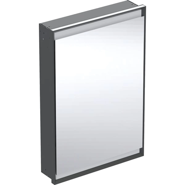 Geberit ONE Spiegelschrank mit ComfortLight, 1 Tür, UP-Montage, schwarz matt, Aluminium pulverbeschichtet, 60 x 90 x 15 cm