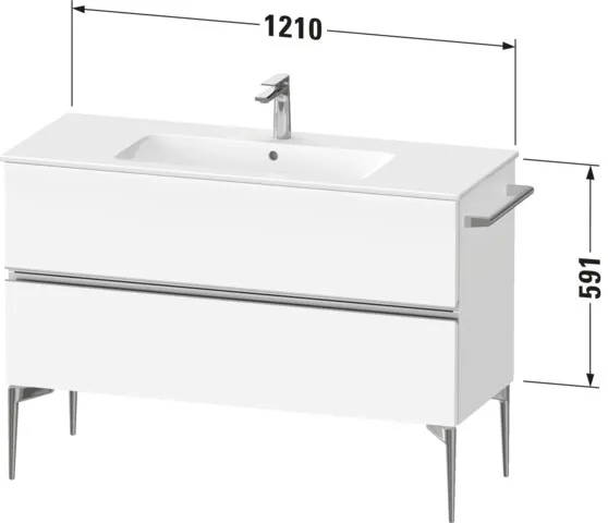 Duravit Waschtischunterschrank „Sivida“ 121 × 59,1 × 47,7 cm in Weiß Matt