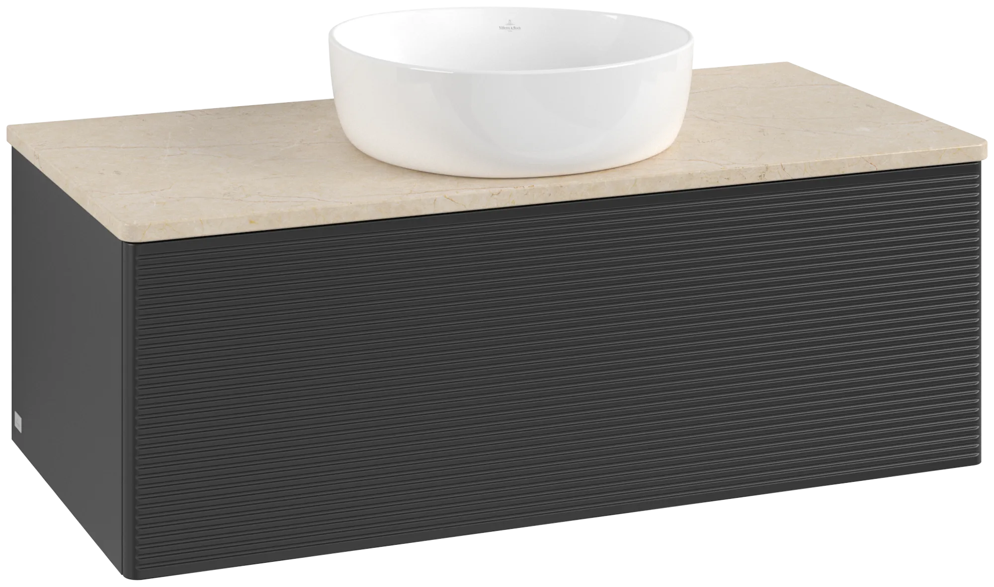 Villeroy & Boch Antao Waschbeckenunterschrank K31_1, 1000 x 360 x 500 mm, Black Matt Lacquer / Botticino