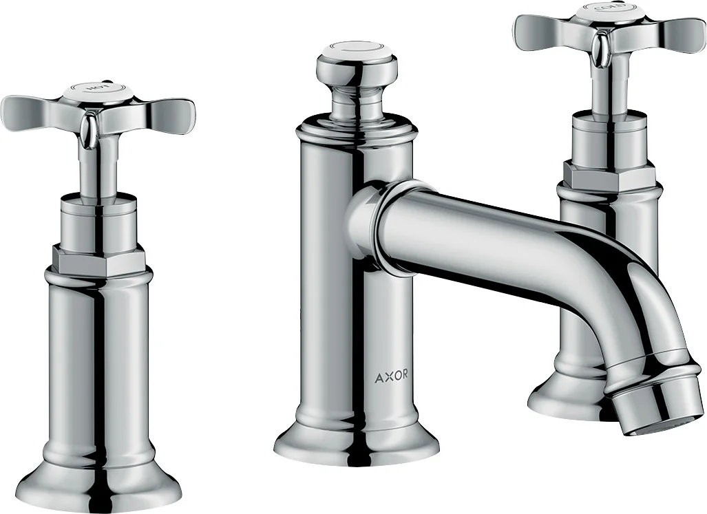 Hansgrohe AXOR Montreux 3-Loch Waschtischarmatur Chrom, Ausladung 143 mm, ComfortZone 30, Normalstrahl, max. Durchfluss 5 l/min