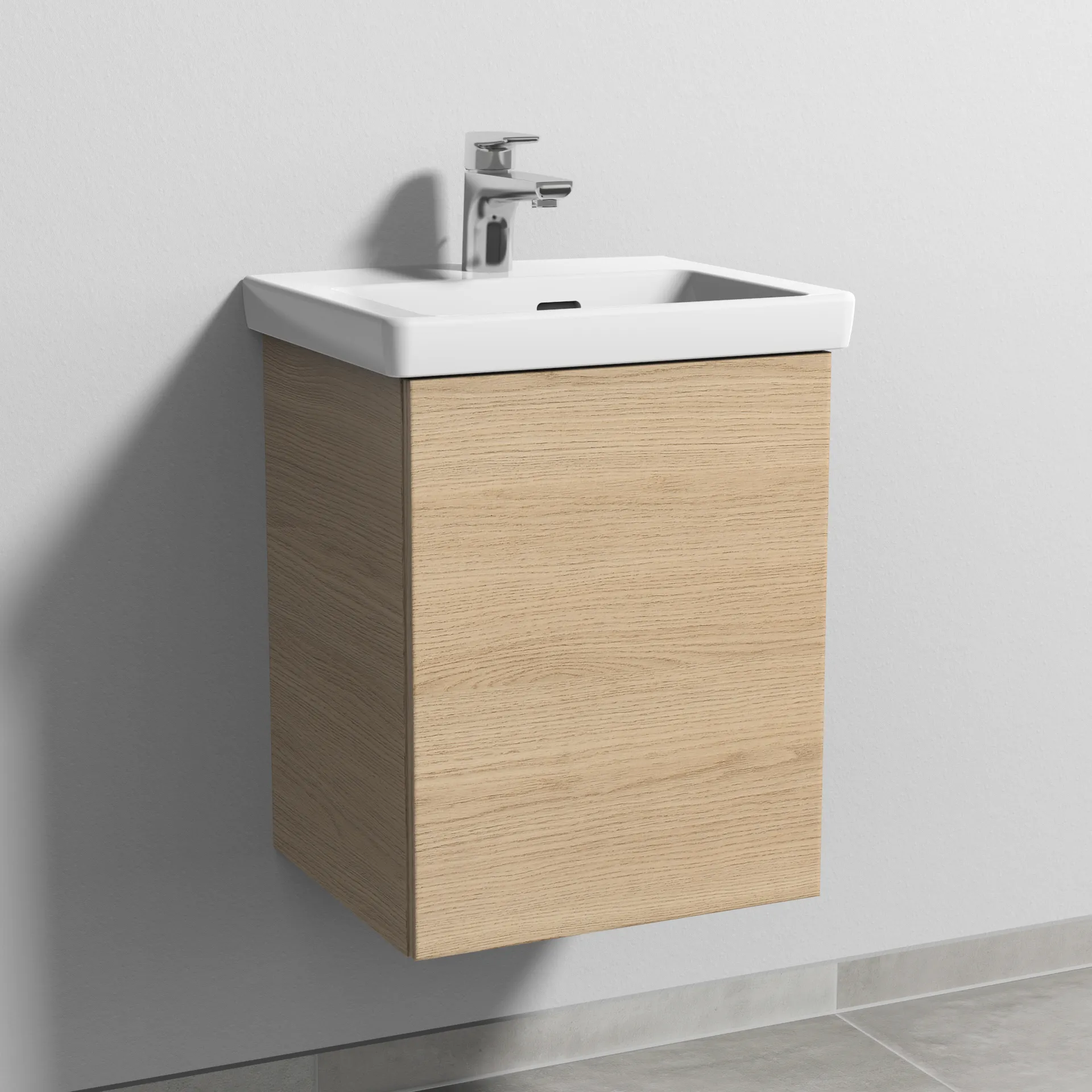 Sanipa Waschtischunterschrank „3way“ 407 × 517 × 361 mm in Eiche Nordic, Anschlag rechts