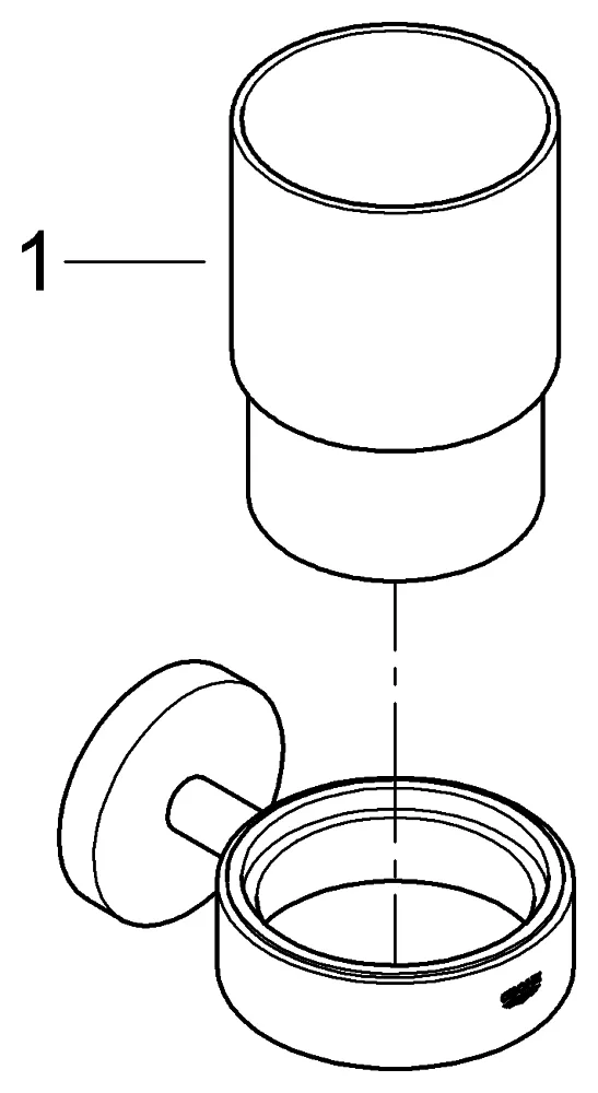 Grohe Essentials Glas mit Halter, matt black Grohe Essentials Glas mit Halter, matt black
