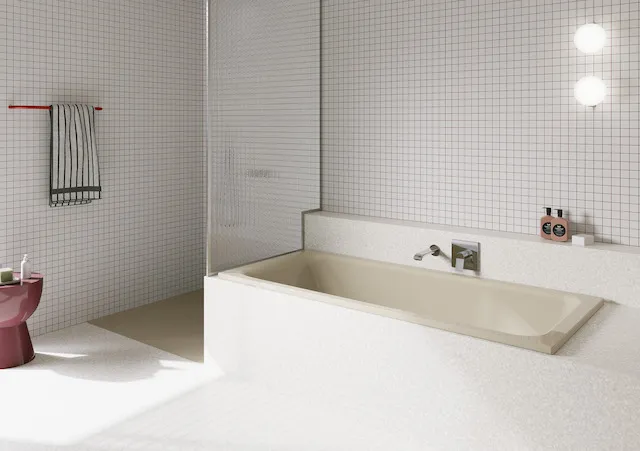 BetteSelect Badewanne Rechteck 1700x700 mm beige 30 mm Randhöhe 2 Griffbohrungen glasierter Titan-Stahl