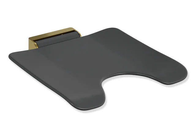 HEWI Mobiler Klappsitz System 900, PVD-beschichtet, Sitzfläche 450x450 mm, Höhe 112 mm, Farbe Gold gebürstet HEWI Mobiler Klappsitz System 900, PVD-beschichtet, Sitzfläche 450x450 mm, Höhe 112 mm, Farbe Gold gebürstet