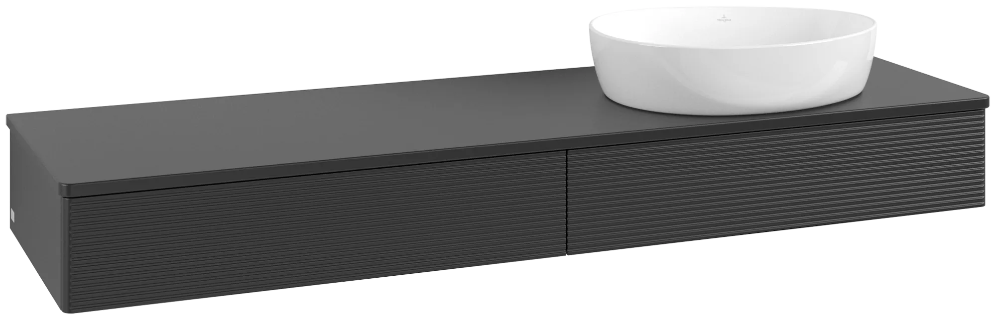 Villeroy & Boch Antao Waschbeckenunterschrank L16_1, 1600x190x500 mm, Black Matt Lacquer