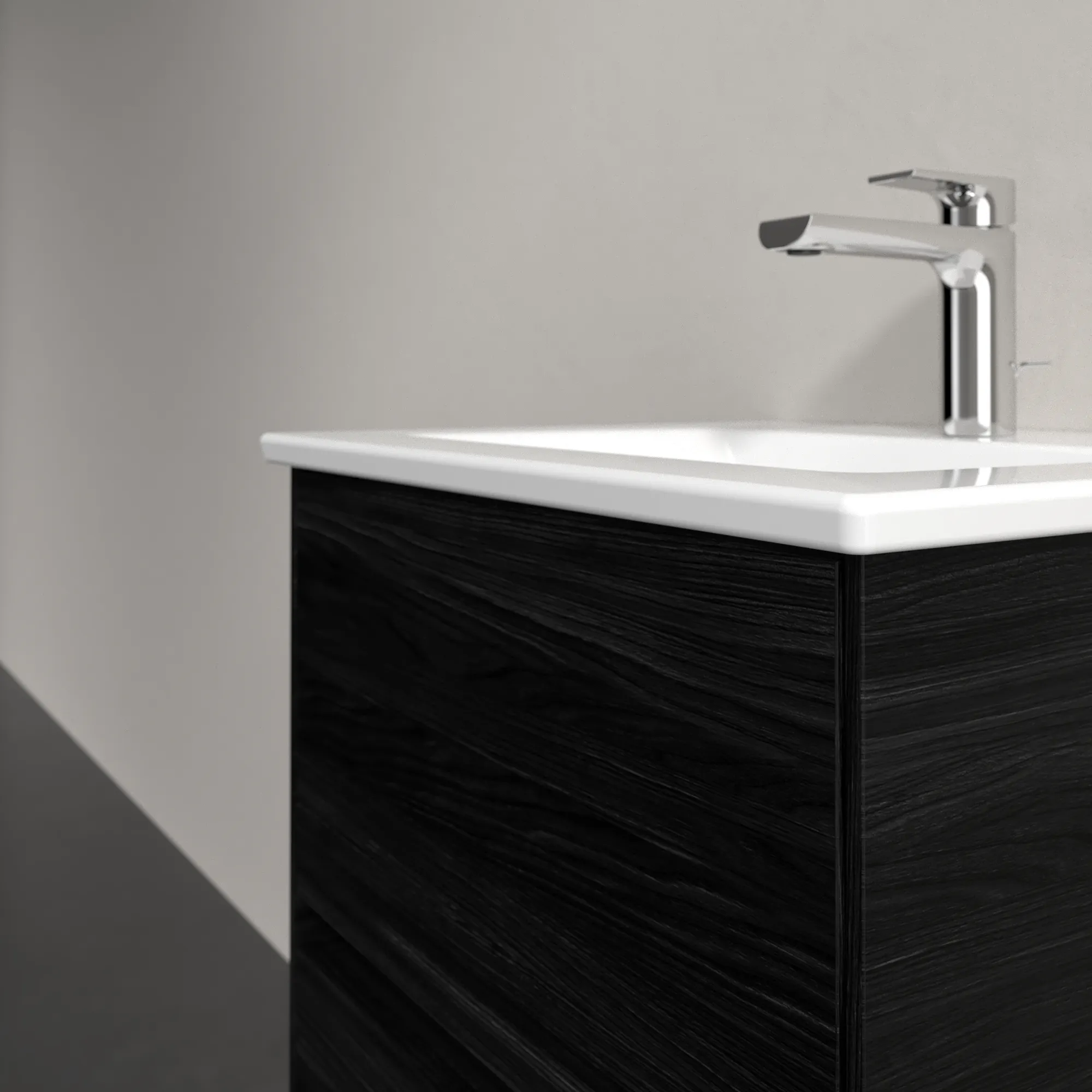 Villeroy & Boch Waschtischunterschrank „Collaro“ 472 × 610 × 404 mm Black Oak, ohne Beleuchtung, für Becken mittig Villeroy & Boch Waschtischunterschrank „Collaro“ 472 × 610 × 404 mm Black Oak, ohne Beleuchtung, für Becken mittig