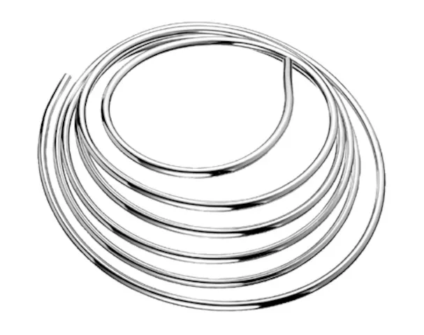 Kupferrohr in Ringform, Durchmesser: 8 mm, 5000 mm, chrom