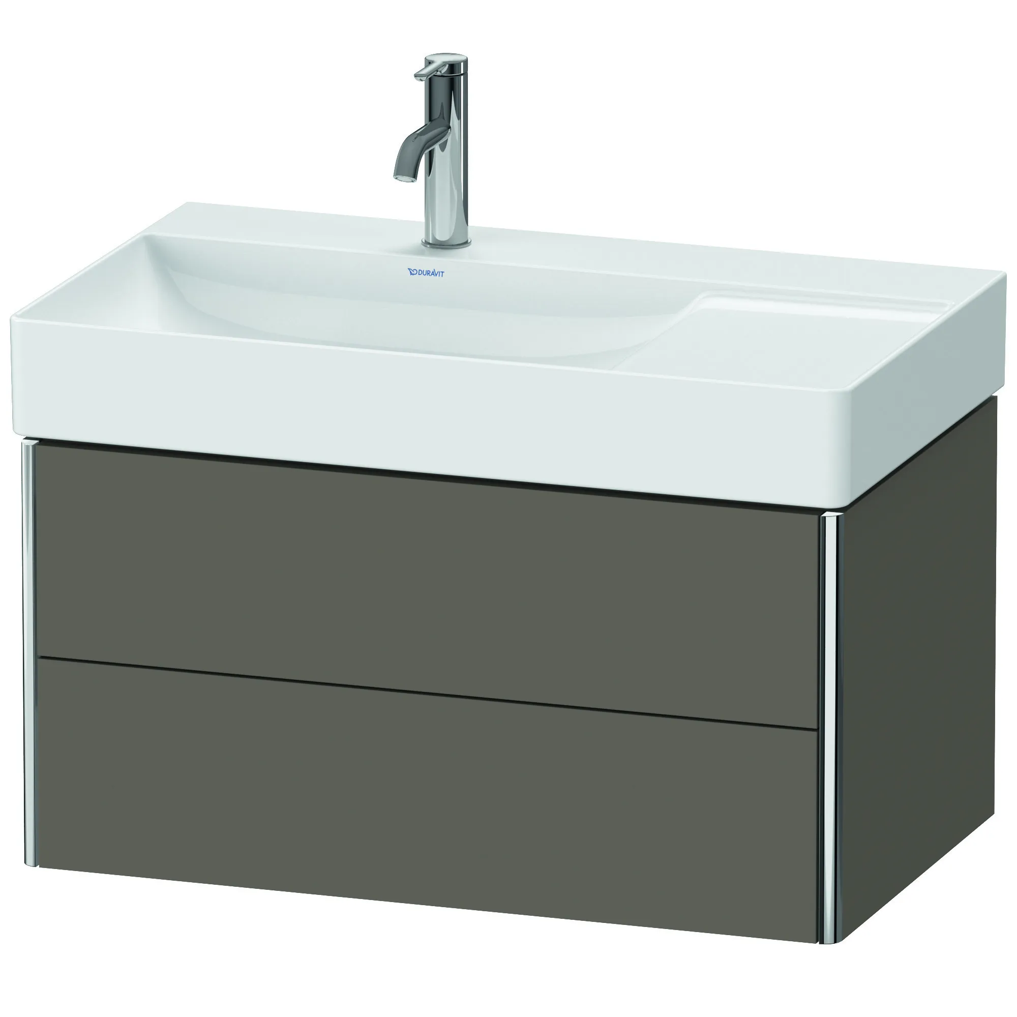 Duravit Waschtischunterschrank wandhängend „XSquare“ 78,4 × 39,7 × 46 cm Flannel Grey Seidenmatt