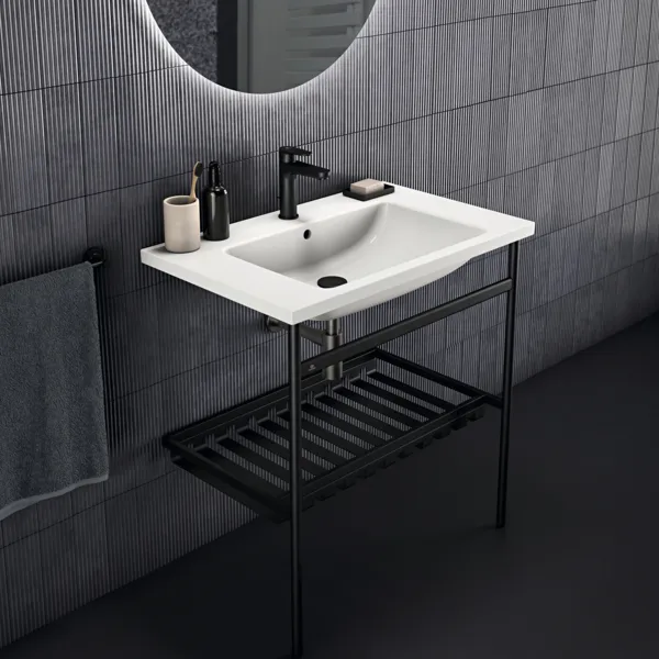 Waschbecken „i.lifeB“ 81 × 51 × 18 cm, Hahnlochposition mittig in Weiß Waschbecken „i.lifeB“ 81 × 51 × 18 cm, Hahnlochposition mittig in Weiß