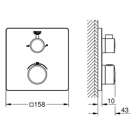 Thermostat-Wannenbatterie Grohtherm 24080, mit integrierter 2-Wege-Umstellung, Fertigmontageset für Rapido SmartBox, chrom Thermostat-Wannenbatterie Grohtherm 24080, mit integrierter 2-Wege-Umstellung, Fertigmontageset für Rapido SmartBox, chrom