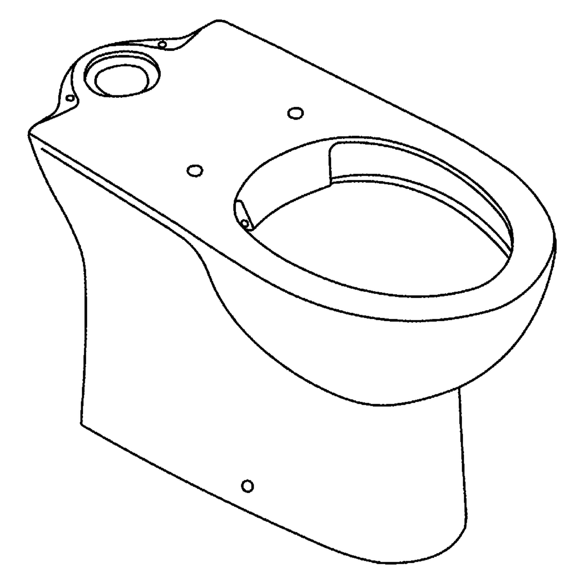Stand-Tiefspül-WC Bau Keramik 39429, Abgang senkrecht, spülrandlos, ohne Spülkasten, aus Sanitärkeramik, alpinweiß