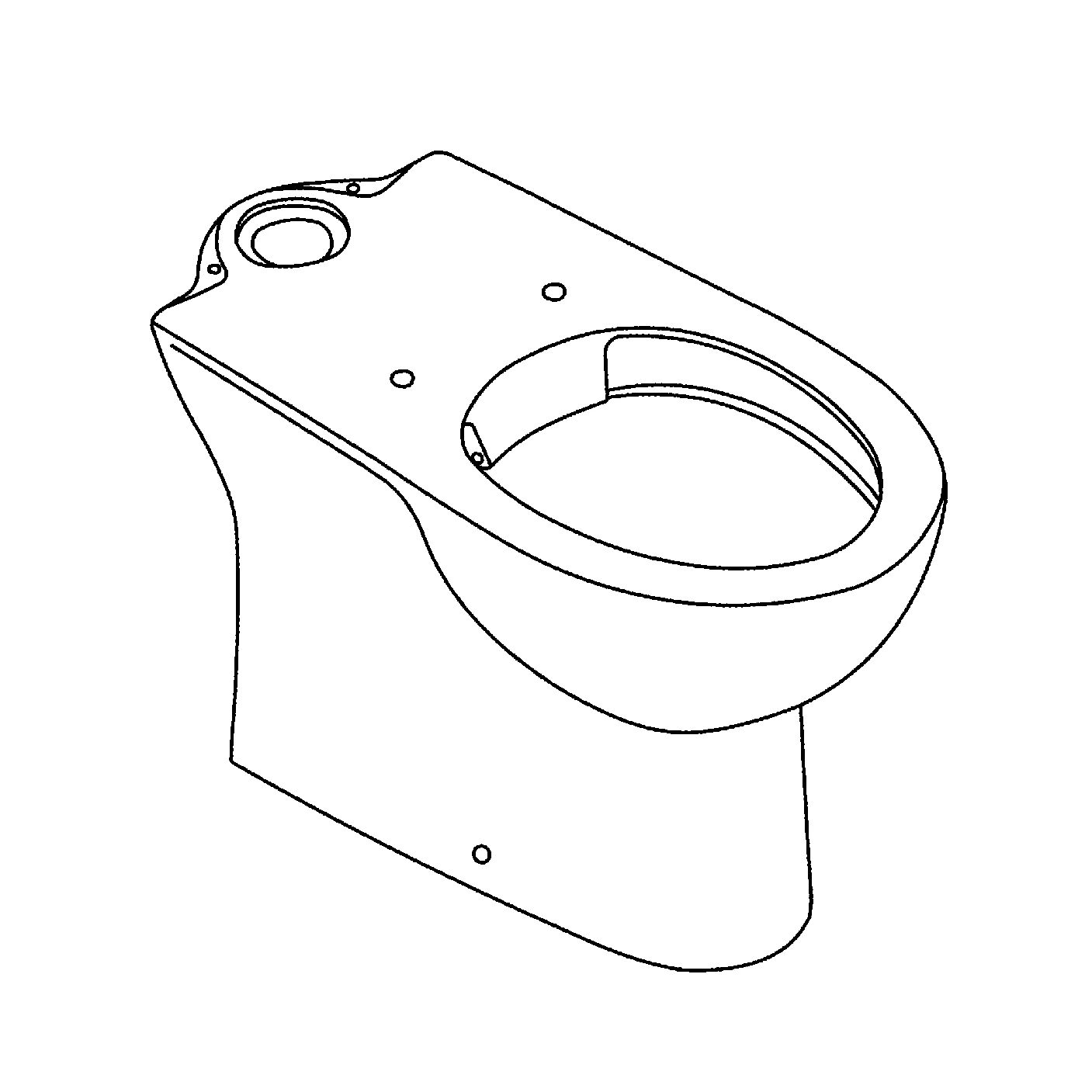 Stand-Tiefspül-WC Bau Keramik 39429, Abgang senkrecht, spülrandlos, ohne Spülkasten, aus Sanitärkeramik, alpinweiß