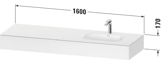 Einbauwaschtisch mit Konsole „Qatego“ 160 × 55 × 17 cm