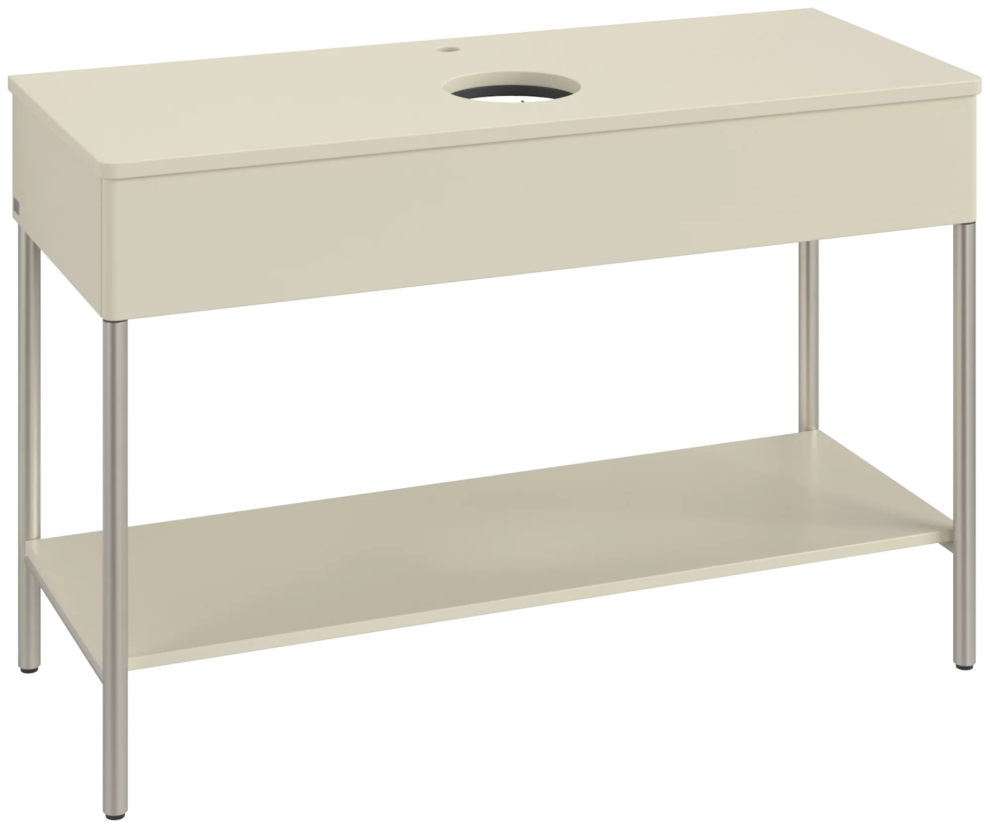 Villeroy & Boch Waschbeckenunterschrank Artis L65050HJ, Silk Grey Matt Lacquer, 1.200 x 782 x 500 mm, mit Metallgestell, Beleuchtung, Push-to-open Funktion, 1 Auszug, Hahnlochbohrung