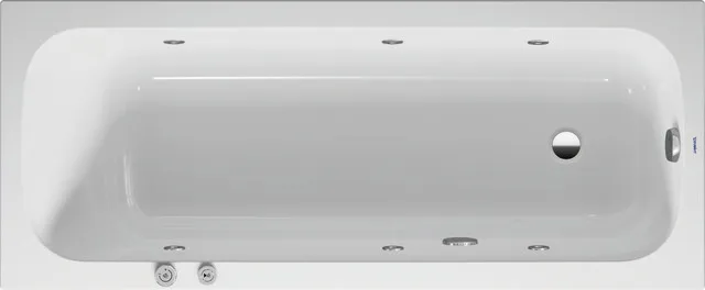 Duravit Whirlwanne „Qatego“ rechteck 1700 × 700 mm, Fußablauf mit Jet-System, in Weiß Duravit Whirlwanne „Qatego“ rechteck 1700 × 700 mm, Fußablauf mit Jet-System, in Weiß