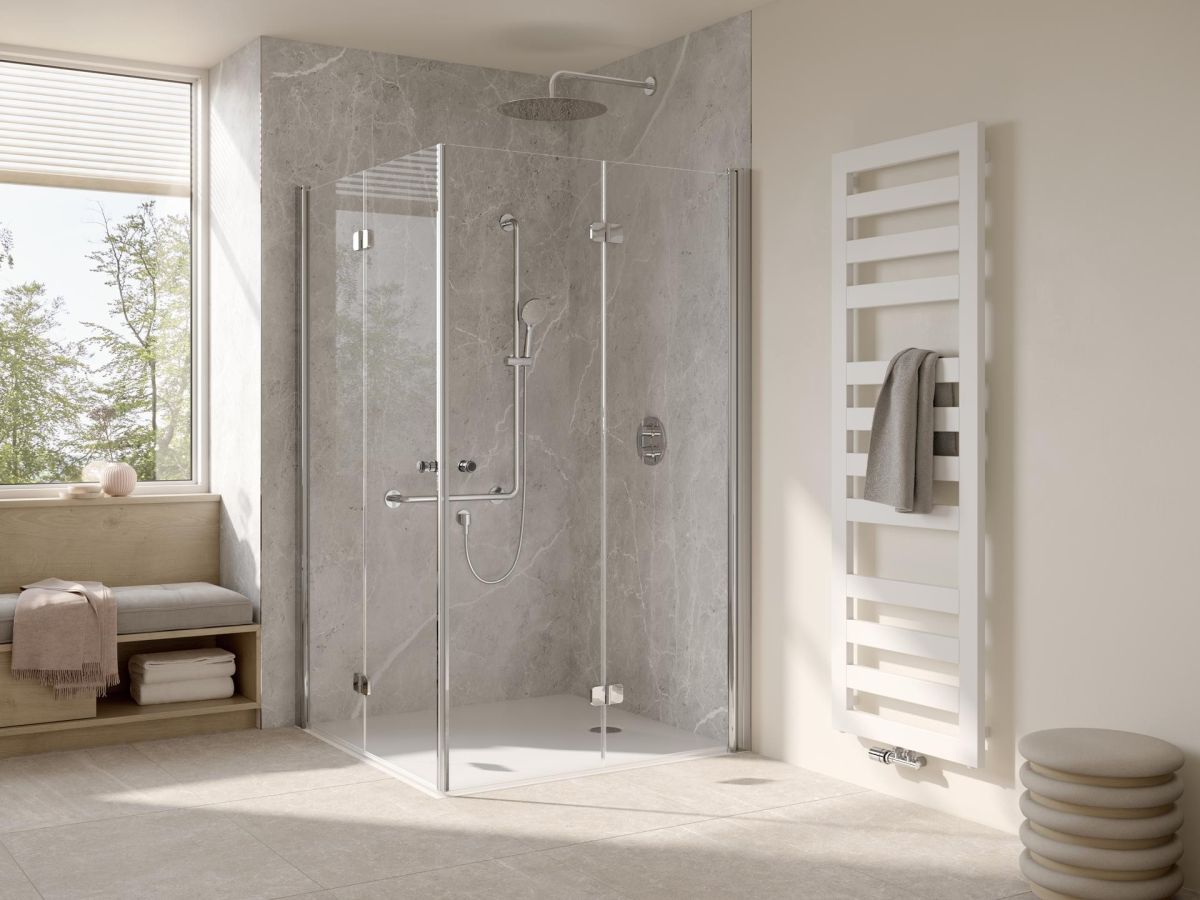 HSK Wandverkleidung „RenoDeco“ 1000 × 2100 mm Struktur, Sichtbeton, Cemento-Grau HSK Wandverkleidung „RenoDeco“ 1000 × 2100 mm Struktur, Sichtbeton, Cemento-Grau