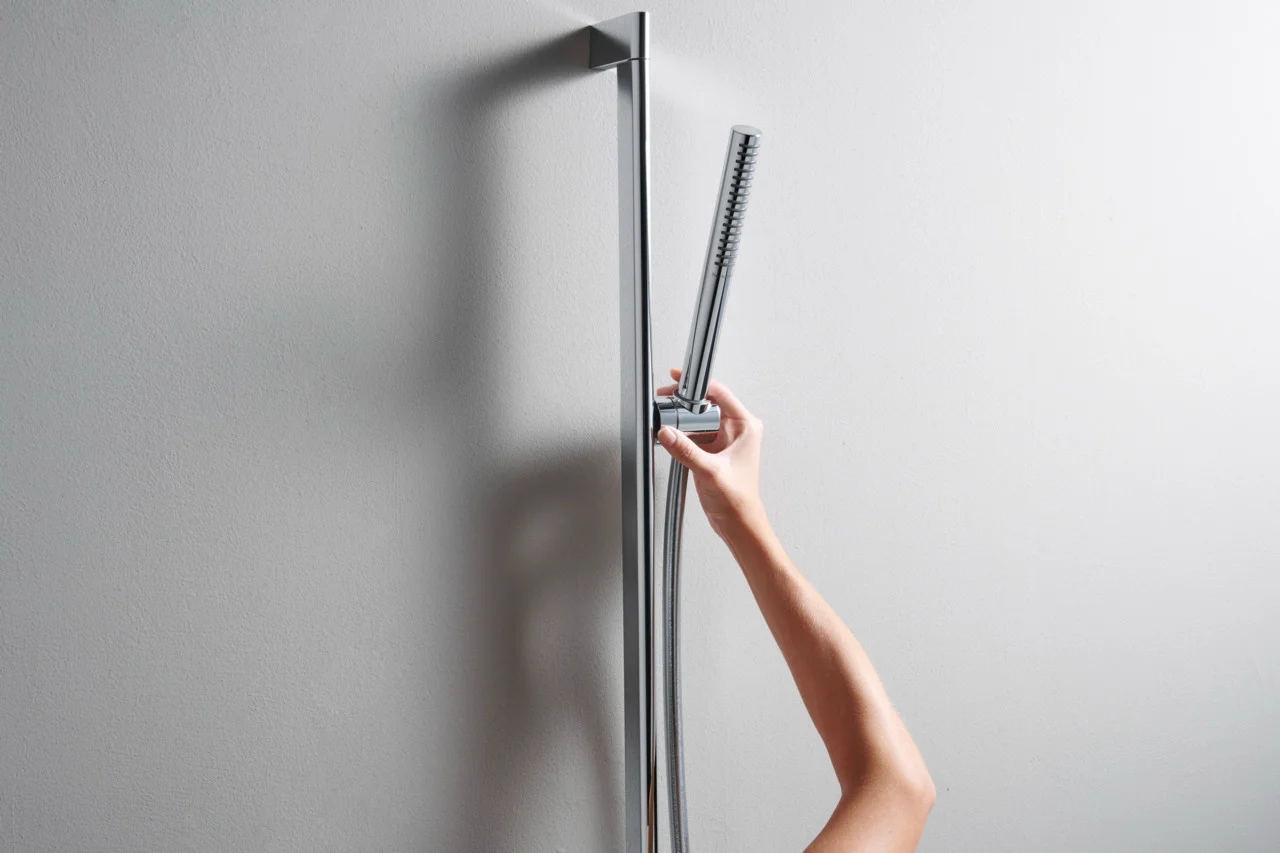 Hansgrohe Pulsify S Stabhandbrause 100 1jet EcoSmart+ Chrom, 98 x 24 mm, PowderRain Strahlart, QuickClean, max. Durchfluss 5,4 l/min ab 3 bar