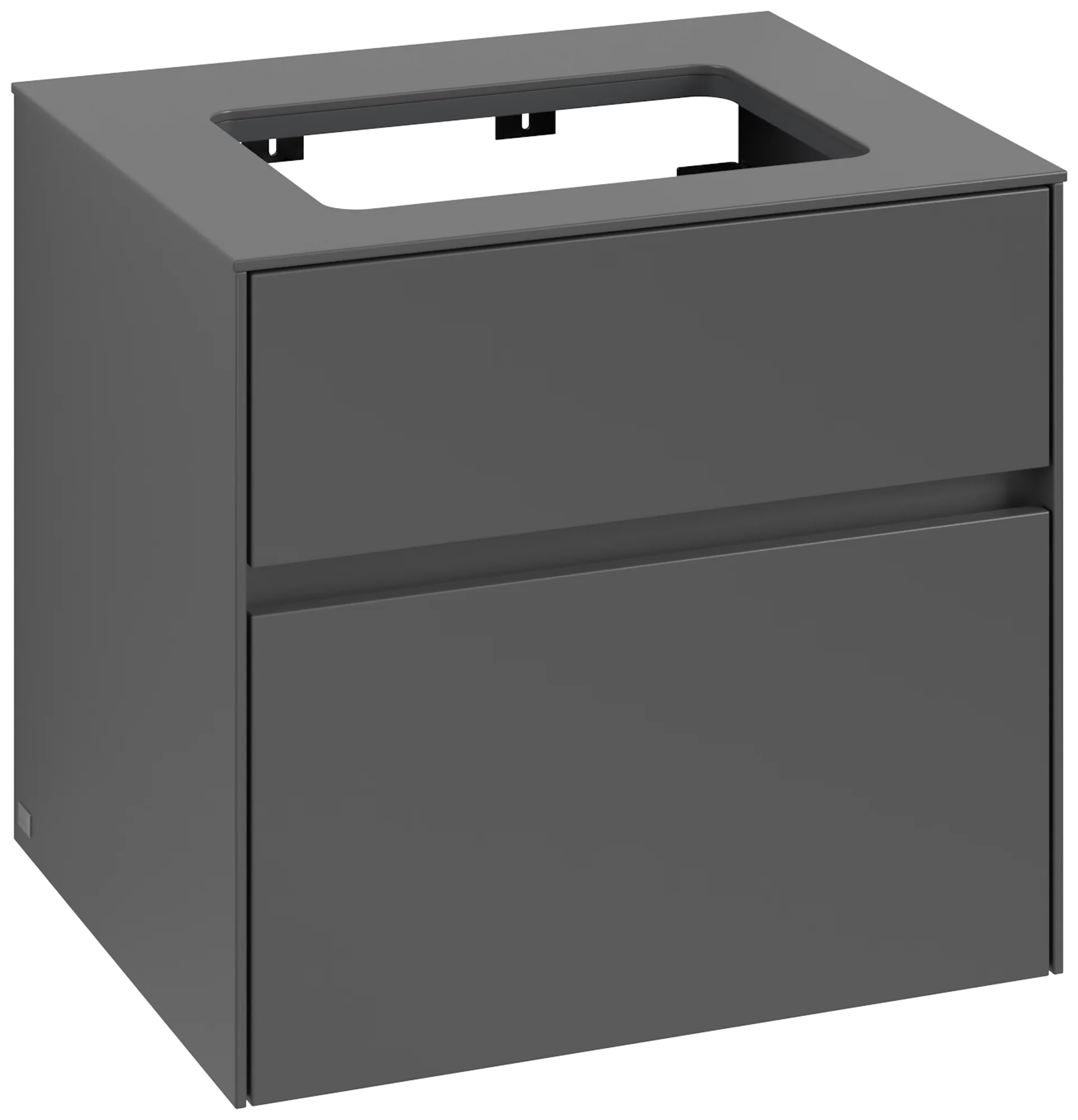 Villeroy & Boch Waschbeckenunterschrank Collaro C15500, Graphite, 600 x 548 x 500 mm, 2 Auszüge, mittige Wanneneinbauposition