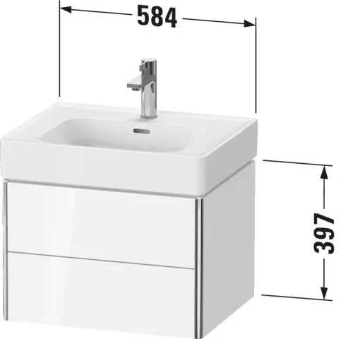 Duravit Waschtischunterschrank wandhängend „XSquare“ 58,4 × 39,7 × 47 cm