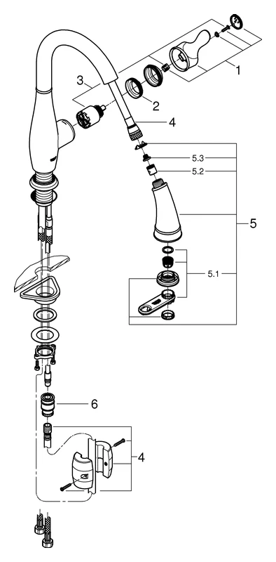 Einhand-Spültischbatterie Parkfield 30215_1, herausziehbare Dual Spülbrause, Einlochmontage, eigensicher, chrom