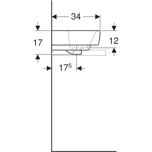 Aufsatzwaschtisch „Renova Plan“, rechteckig 45 × 34 cm in weiß alpin