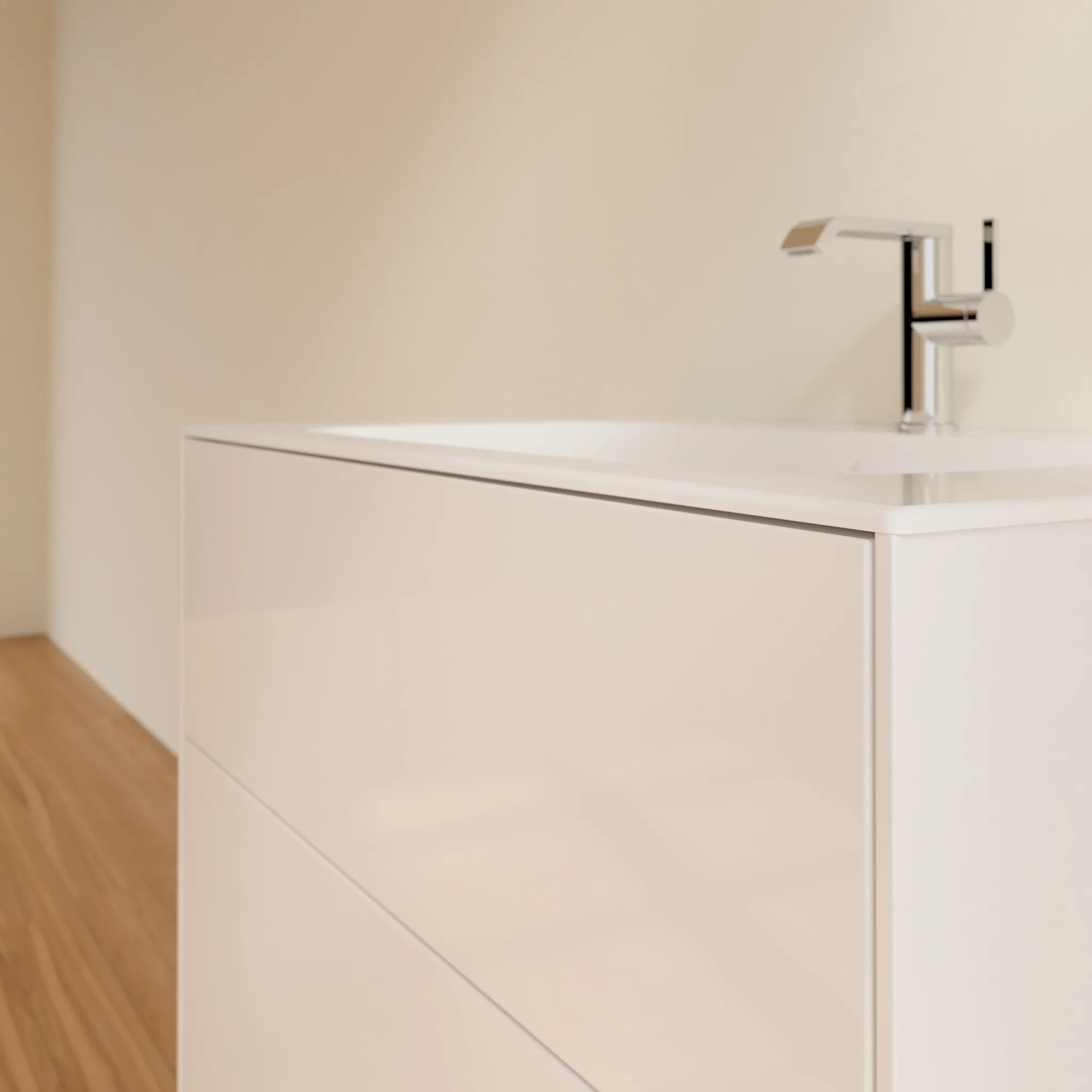 Villeroy & Boch Waschtischunterschrank „Finion“ für Schrankwaschtisch 796 × 591 × 498 mm Glossy White Lacquer, für Becken mittig Villeroy & Boch Waschtischunterschrank „Finion“ für Schrankwaschtisch 796 × 591 × 498 mm Glossy White Lacquer, für Becken mittig