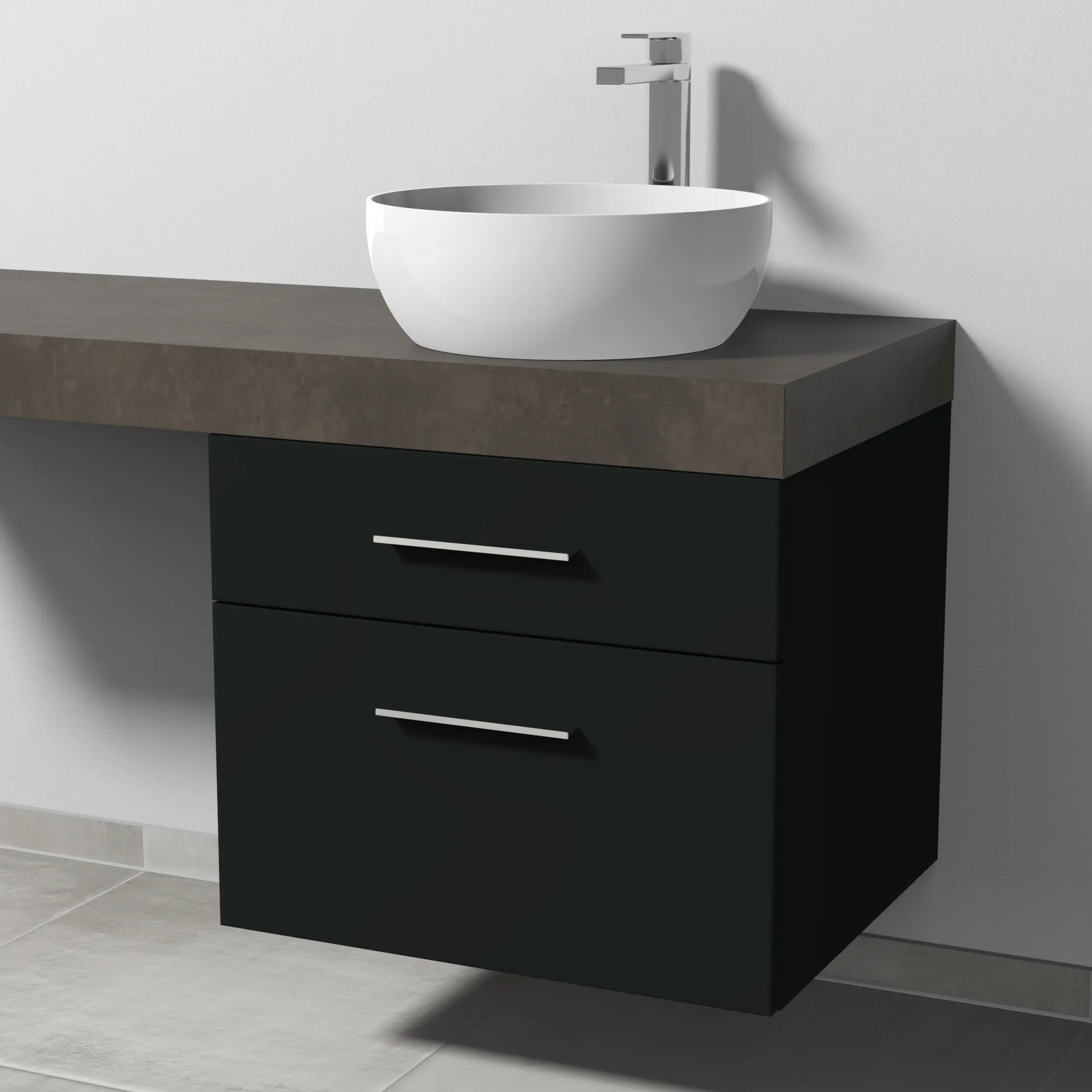 Sanipa Waschtischunterschrank „2morrow“ 600 × 510 × 520 mm in Vulkan (matt)