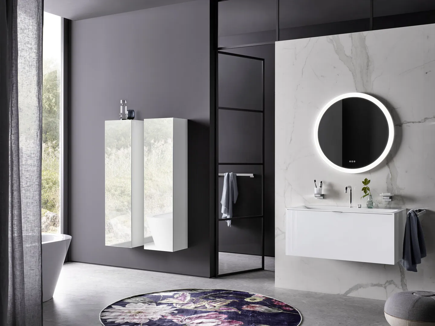 Hochschrank evo, mit Doppelspiegeltür, 1500 mm, weiss/spiegel Hochschrank evo, mit Doppelspiegeltür, 1500 mm, weiss/spiegel