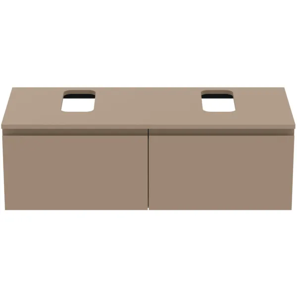 Ideal Standard Waschtischunterschrank Finesse, Ausschnitt links/rechts, 1202x505x378mm, 2 Auszüge, Greige matt Ideal Standard Waschtischunterschrank Finesse, Ausschnitt links/rechts, 1202x505x378mm, 2 Auszüge, Greige matt