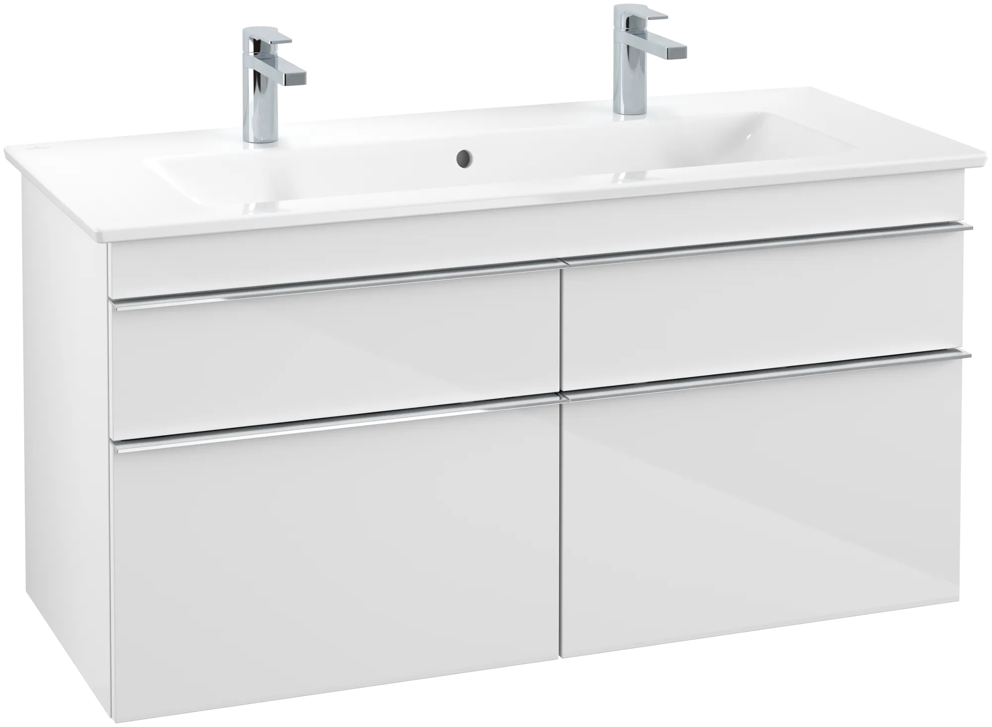 Villeroy & Boch Waschtischunterschrank „Venticello“ für Schrank-Doppelwaschtisch 115,3 × 59 × 50,2 × 50,2 cm Glossy White, mittig