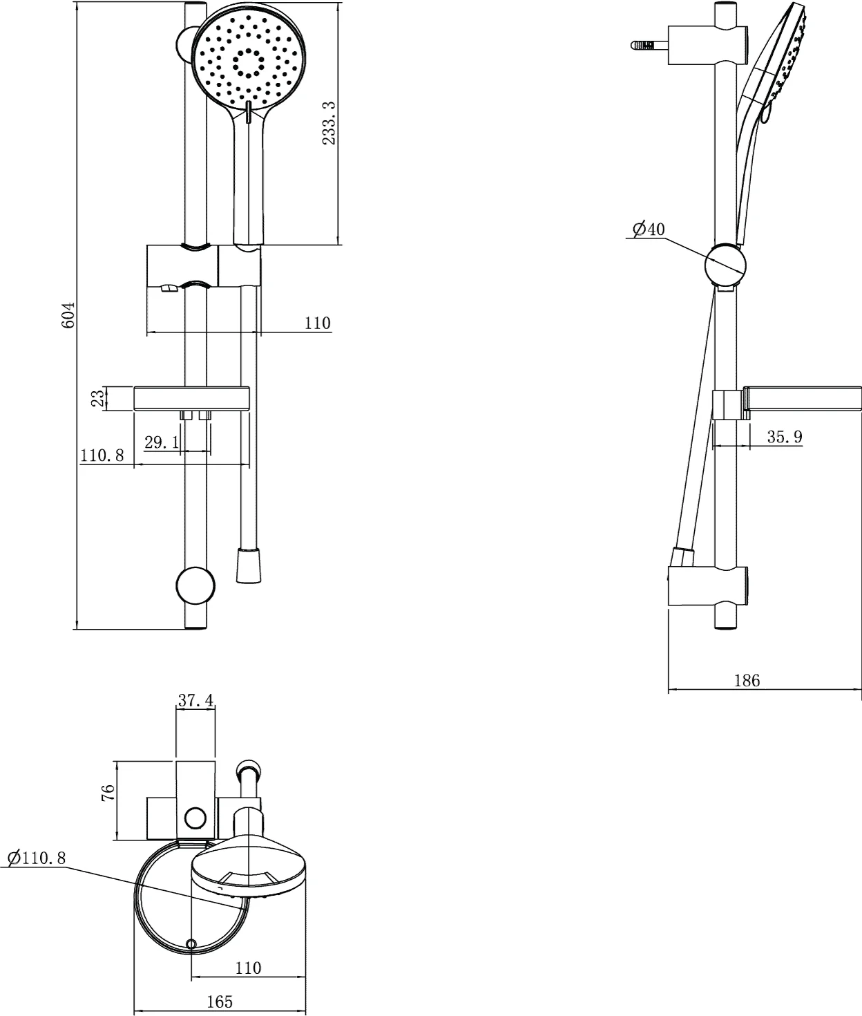 Villeroy & Boch Universal Showers Duschgarnitur TVS109004000 Chrom Villeroy & Boch Universal Showers Duschgarnitur TVS109004000 Chrom