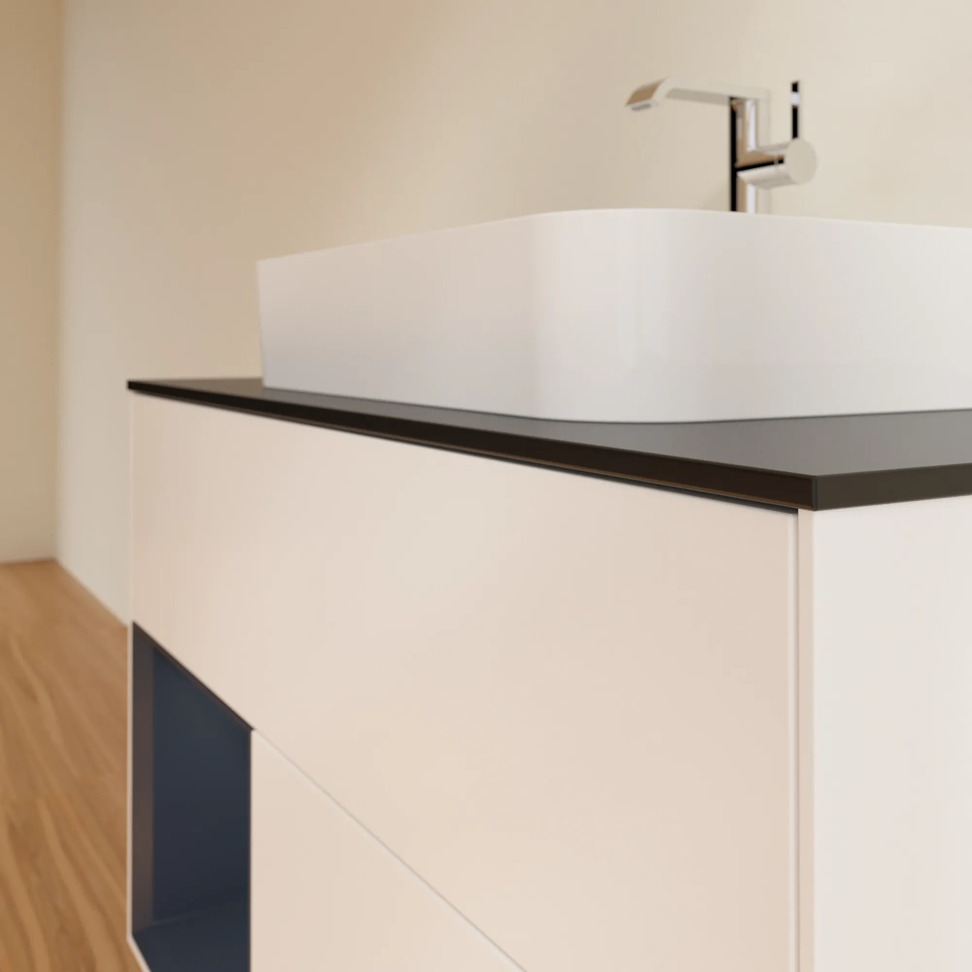 Villeroy & Boch Waschtischunterschrank „Finion“ für Schrankwaschtisch 1000 × 603 × 501 mm White Matt Lacquer, für Becken mittig