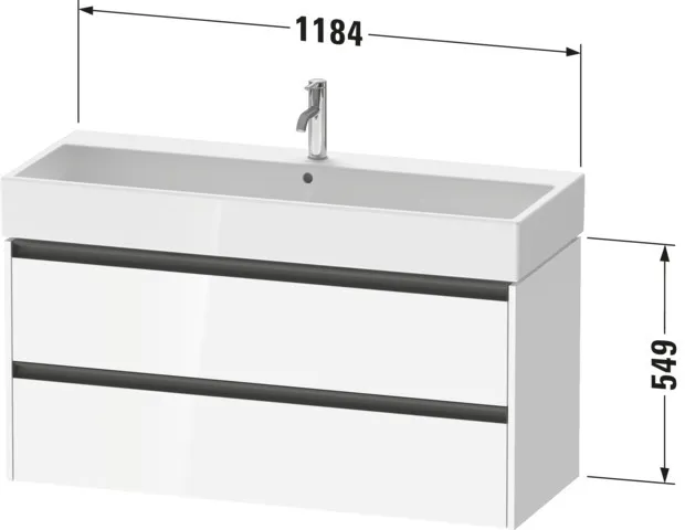 Duravit Waschtischunterschrank wandhängend „Ketho.2“ 118,4 × 54,9 × 46 cm in Leinen