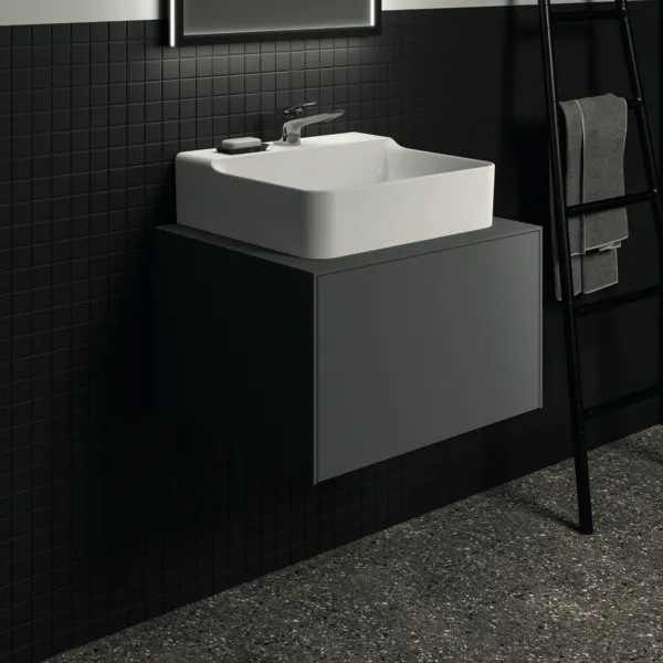 Waschtischplatte Conca, aus Keramik, 602x505x6mm, Marmor Noir Desir Waschtischplatte Conca, aus Keramik, 602x505x6mm, Marmor Noir Desir