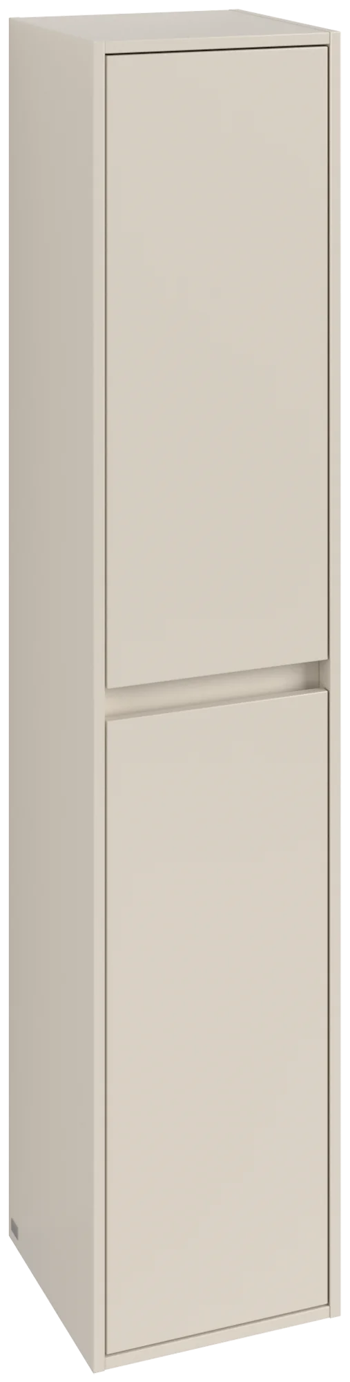Villeroy & Boch Hochschrank Skyla, Eckig, Cashmere Grey, 350x1700x349 mm, 2 Türen, SoftClosing, Wandmontage Villeroy & Boch Hochschrank Skyla, Eckig, Cashmere Grey, 350x1700x349 mm, 2 Türen, SoftClosing, Wandmontage