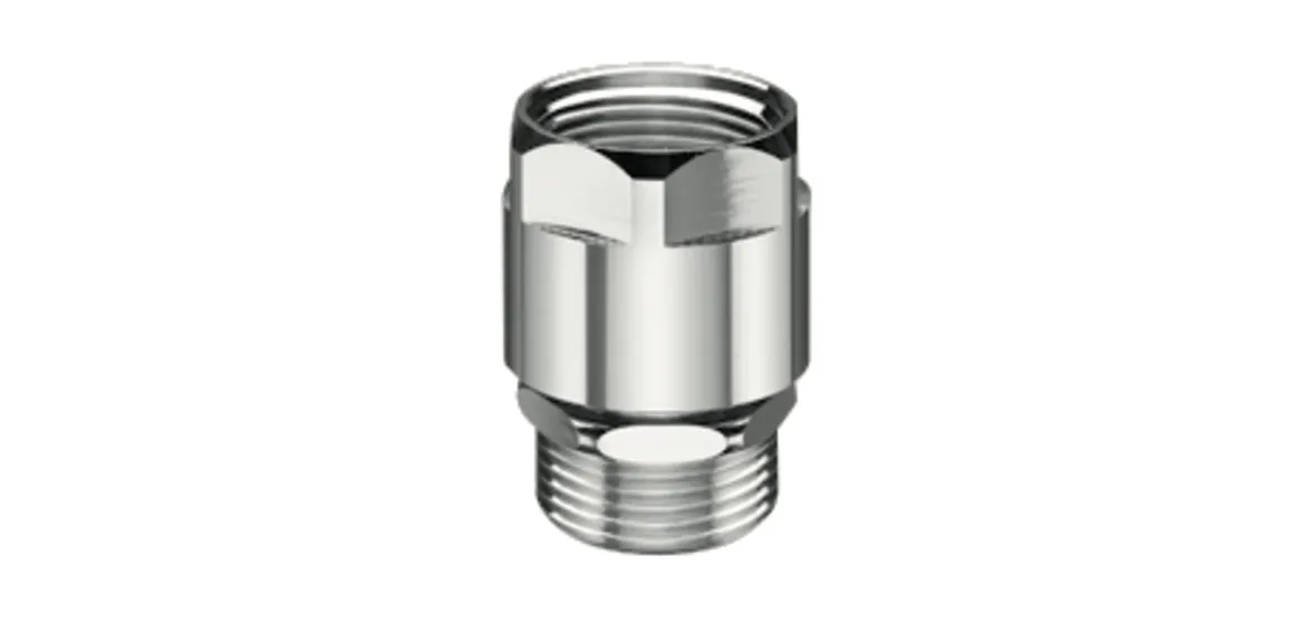 Rohrbelüfter, Durchflussform, Bauform C, Max. Betriebsdruck: 10 bar, DN 20 G 3/4 AG, DN 20 G 3/4 IG, chrom Rohrbelüfter, Durchflussform, Bauform C, Max. Betriebsdruck: 10 bar, DN 20 G 3/4 AG, DN 20 G 3/4 IG, chrom
