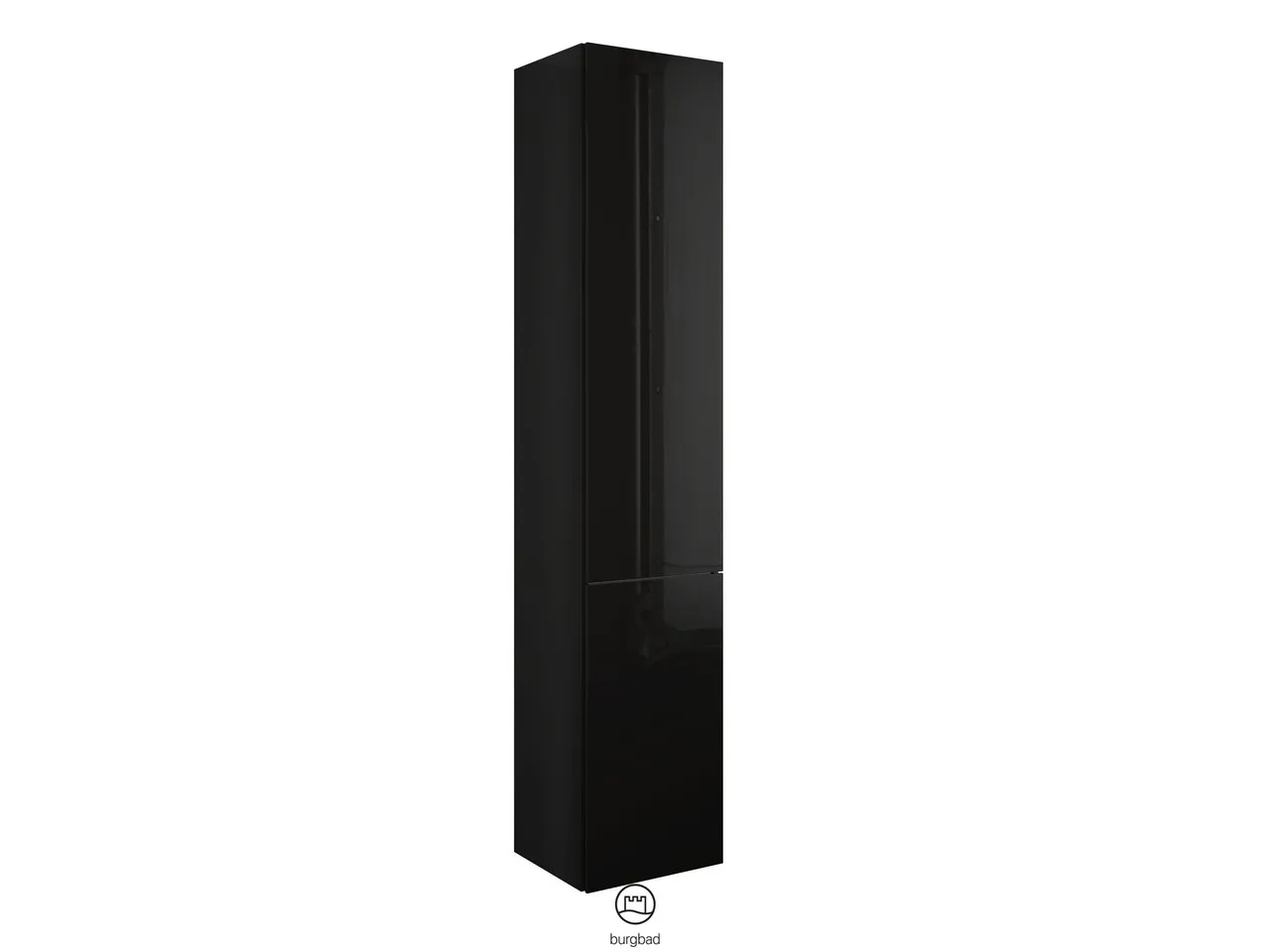 Hochschrank Yumo von burgbad – 350 mm breit, 1760 mm hoch, 2 Türen, 4 Glaseinlegeböden, Tiefe 320 mm