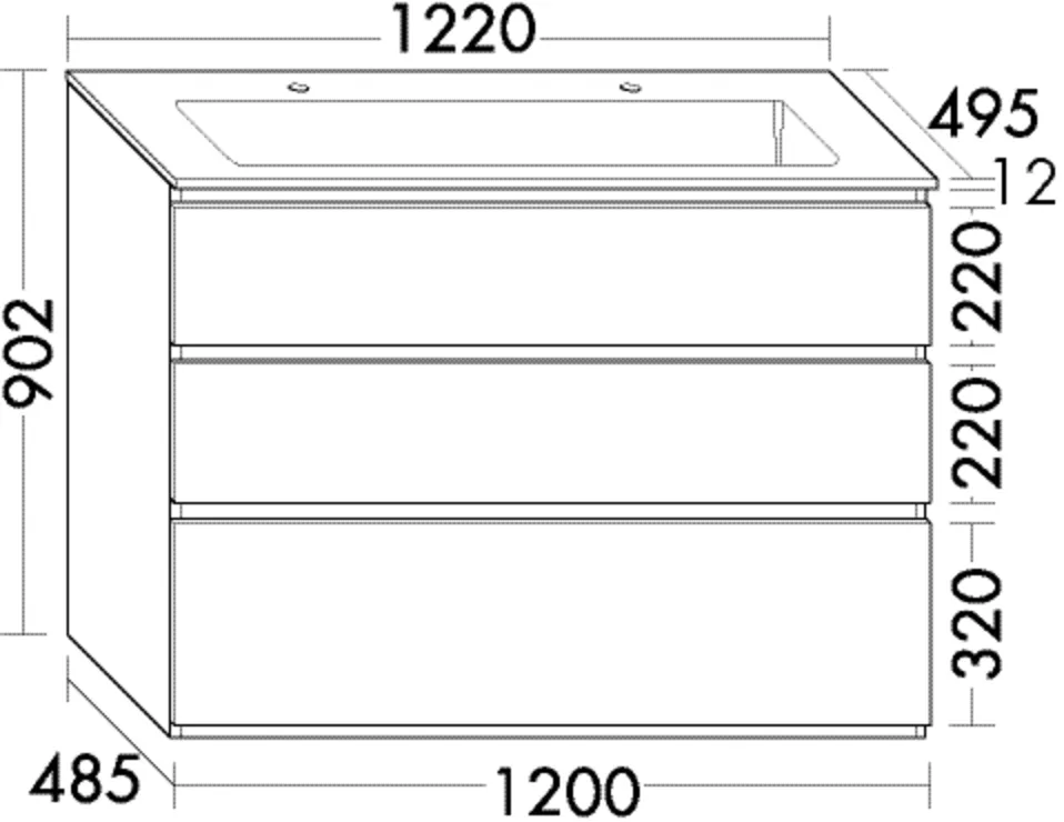burgbad Waschtischunterschrank „Lin20“ in Anthrazit Solid Matt