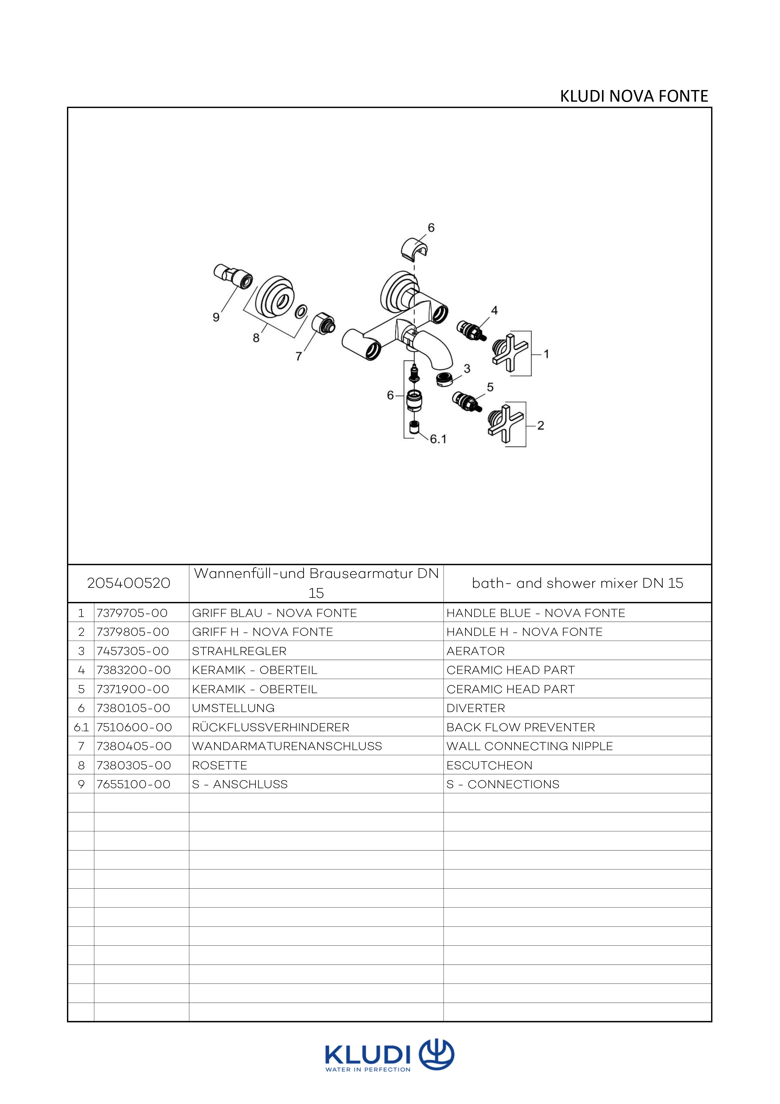 NOVA FONTE Wannenarmatur CLASSIC chrom NOVA FONTE Wannenarmatur CLASSIC chrom