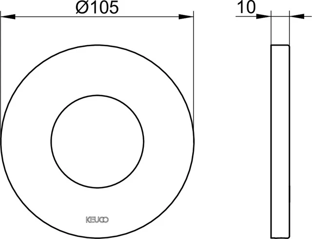 IXMO 59553010091 Wandrosette für Thermostat, rund 105 mm Ø verchromt