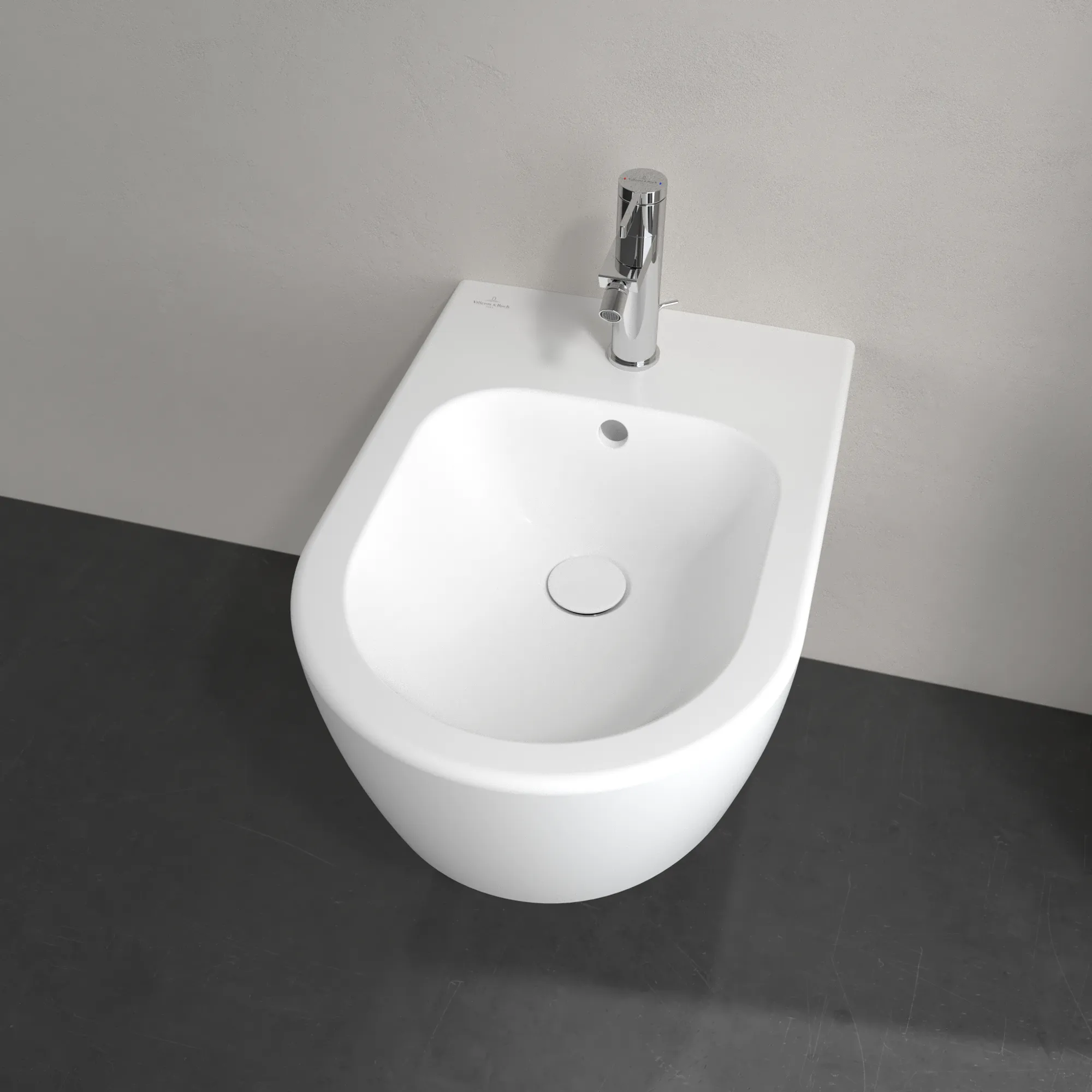 Villeroy & Boch Bidet Avento 370x530 mm Stone White CeramicPlus wandhängend 1-Loch Armatur
