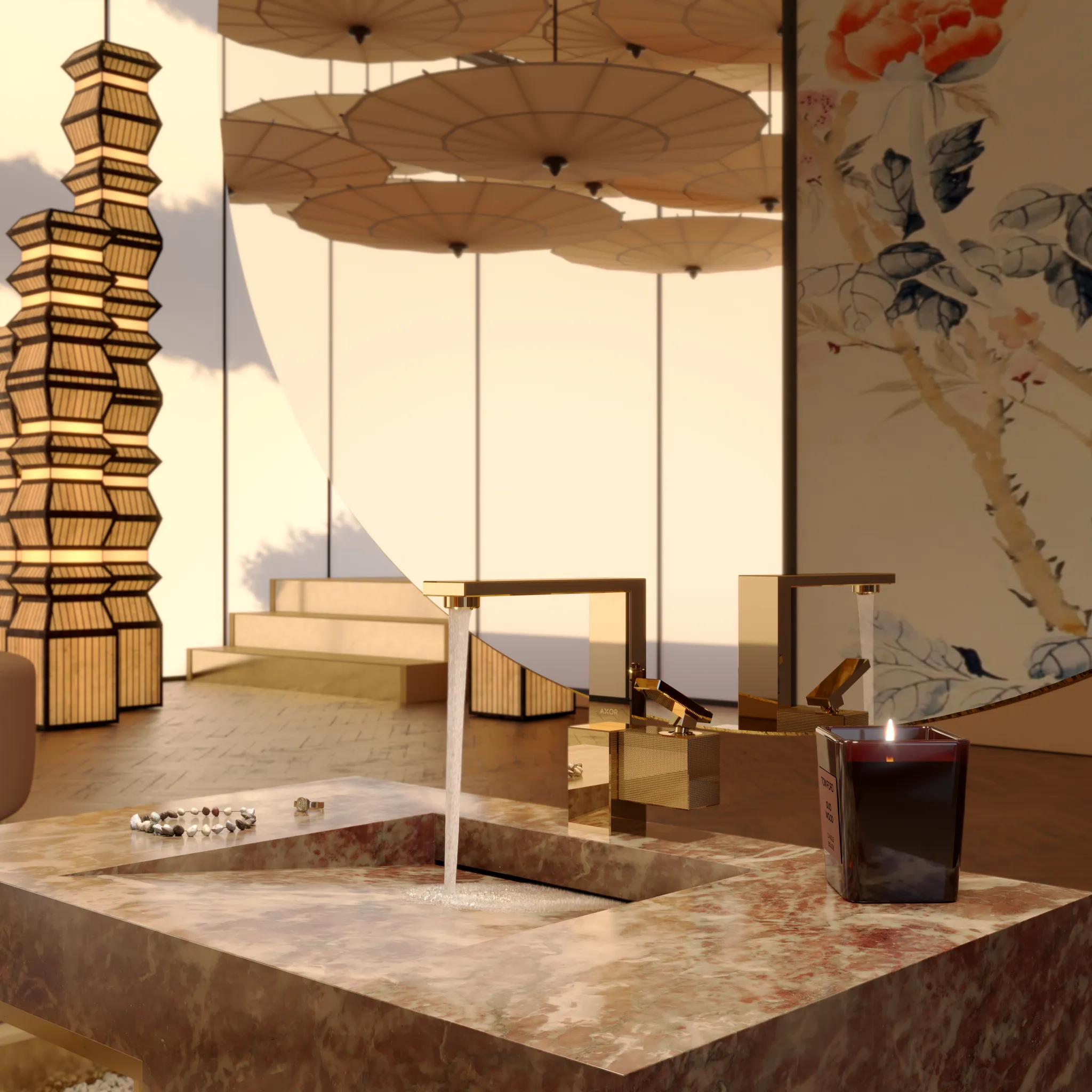 Waschtischmischer 190 Axor Edge Diamantschliff chrom Waschtischmischer 190 Axor Edge Diamantschliff chrom